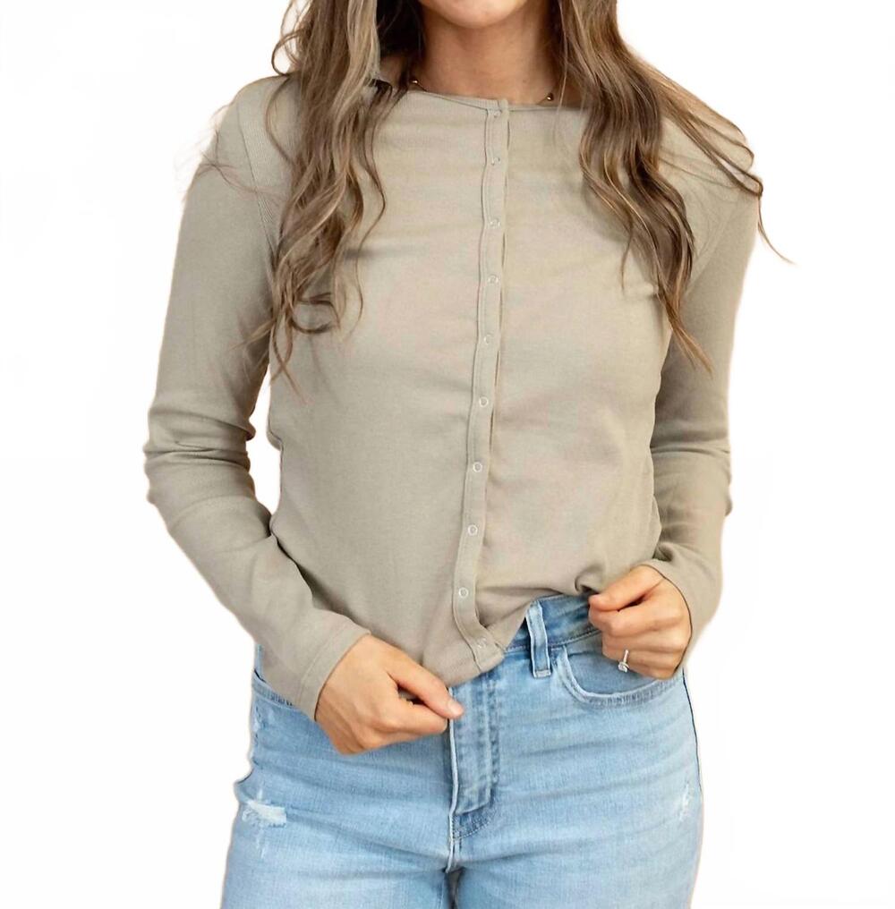 NEW WISHLIST carissa ribbed top in stone